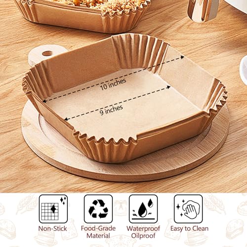150 Pack 10 Inch Air Fryer Liners, Parchment Paper Sheets for Air Fryer Basket, Non-Stick, Disposable, Unbleached, Heat Resistant, Fits 5-8 QT Air Fryers, Oil-Free & Healthy Cooking by WAWINY - Image 5