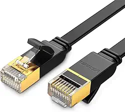 Cabo De Rede Cat7 Flat Gamer Internet Rj45 10gbps 2 Metros I Cabo de Internet alta velocidade Cat7 RJ45 LAN Blindado Interno Resistente Compatível com Jogos PC PS5 PS4 PS3 Xbox Roteador Modem Smart TV