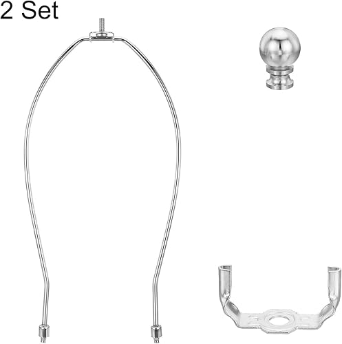 Miniatura 9 de PATIKIL Kit de arpa de lámpara de 10 pulgadas con remate, 2 juegos de soporte de pantalla desmontable, accesorios de iluminación para lámparas de