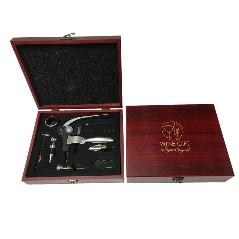 Coffret accessoires à vin luxe 9 pièces -