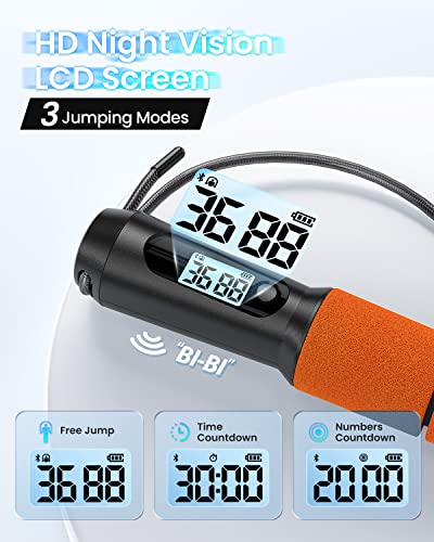 Image of RENPHO Smart Jump Rope - APP Data Storage & Tracking & Analysis, Tangle-Free Jumping Rope for Men, Women, Skipping Rope with Counter, Adjustable workout Jump Ropes for Crossfit, Gym, MMA