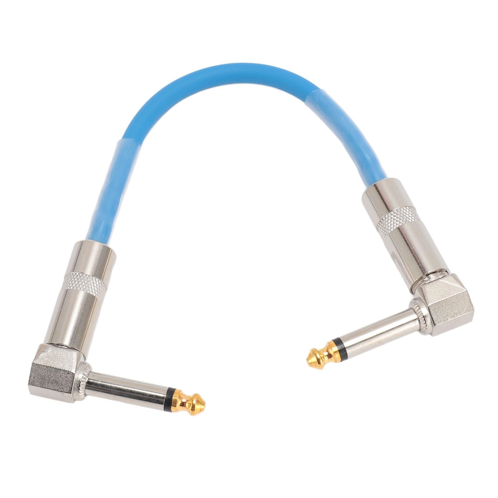 Acouto 6 Stück Gitarren-Patchkabel, 6 Zoll,35 Mm, Rechtwinkliges Audiokabel für Effektpedal, Mixer, Verstärker, E-Gitarren, Bässe, Rot. Dieses PVC-Kabel Liefert Minimale Verlustfreiheit (BLUE)