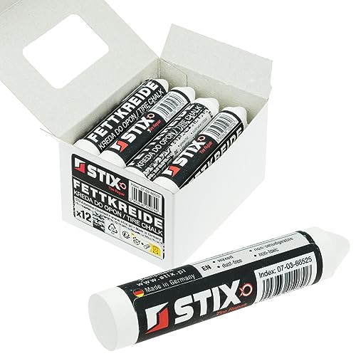 Stix Equipo Automotriz 12x Tiza para Neumáticos Tiza Grasa Blanca Marcado de Neumáticos Marcador Cera de Marcado