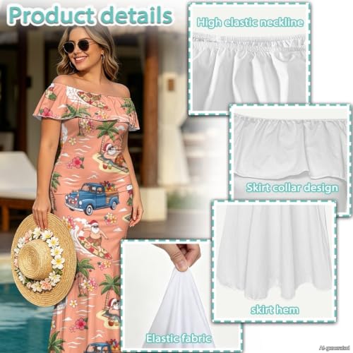 Image of Polynesian Dresses for Women Off Shoulder Maxi Dress Puletasi Samoan Dresses S-7XL