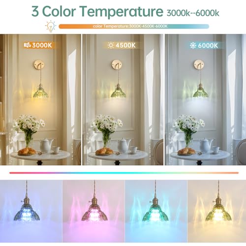 Image of Shenmoyl Vintage Battery Operated wall sconces Set of 2, Wall Lamps with Green Lily of the Shade Pattern Glass, Adjustable Chain Wall Lights, sconces wall Decor for Stairway Living Room Doorway