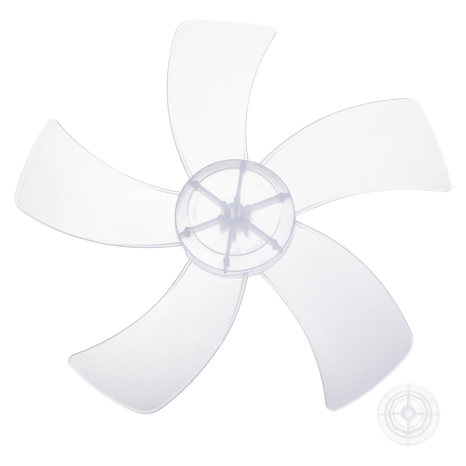 sourcing map Plastic Fan Blades Replacement (12 Inch, Transparent) 5 Leaves with Nut Cover - Universal Standing Fan Blades, Fits Desk/Table/Pedestal/Standing Models