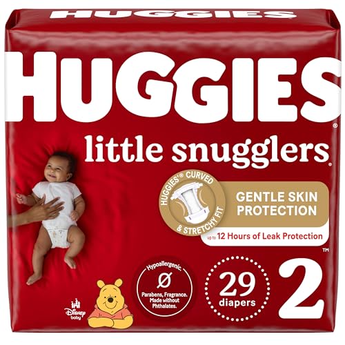 Image of Huggies Size 2 Diapers, Little Snugglers Baby Diapers, Size 2 (12-18 lbs), 29 Count
