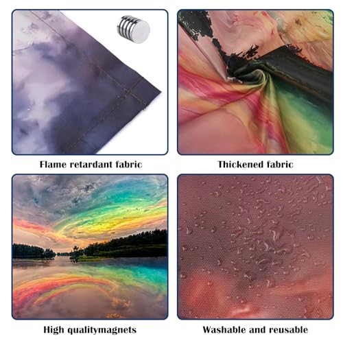 Image of ANGSYLTH 8 Pcs Fluorescent Light Covers - 4 x 2 Feet Covers for Ceiling Lights, 8 x 10 Magnetic Light Filters for Classroom, Office, Hospitals (Sunset)