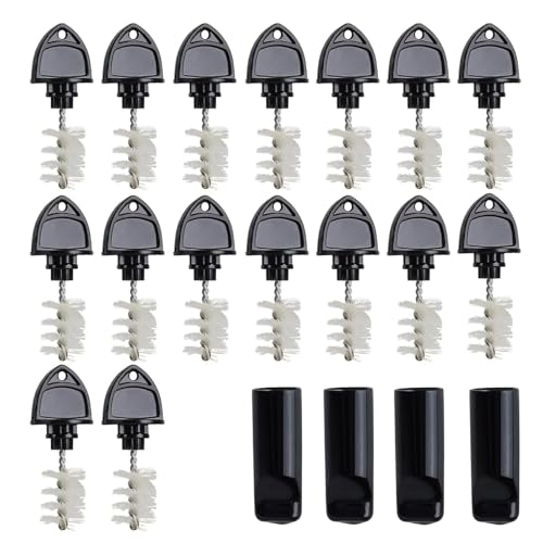 Cirwurie 16pcs Beer Tap Plug Brush +4pcs Tap Covers 20 Pack Beer Faucet Brush and Rubber Tap Soothers for Draft Beer Faucet Cap Keg Cleaning Kit