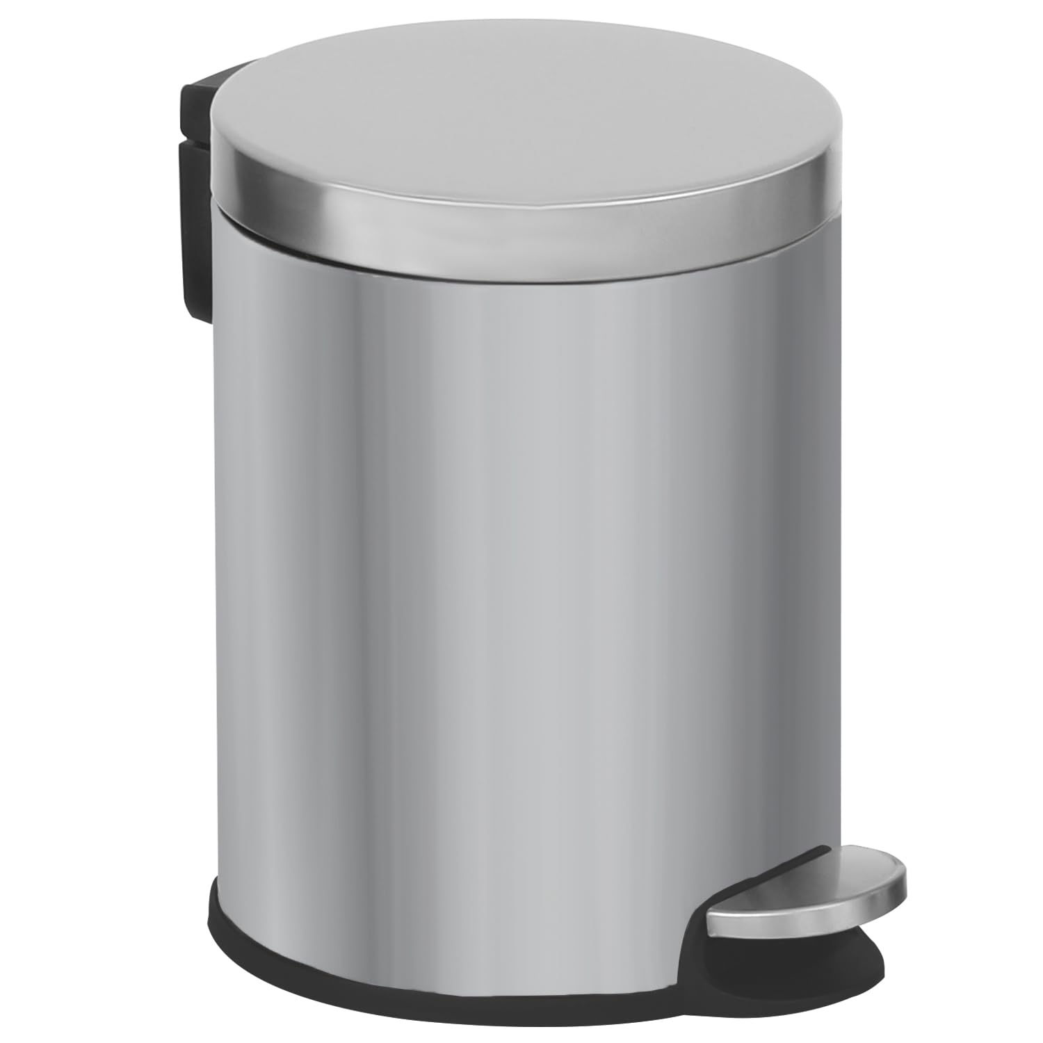 Dopinmin Bathroom Trash Can 6 Liter/1.6 Gallon Small Garbage Can Stainless Steel Trashcan with Lid/Step Pedal,Round Garbage Bin Removable Inner Bucket Waste Basket for Kitchen Office