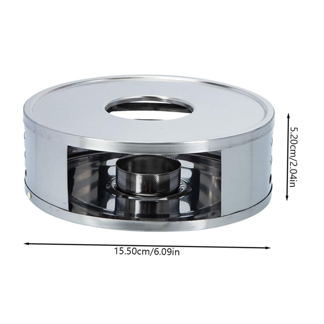 HOLIDYOYO Stainless Steel Teapot Heater Elegant Tea Warmer Base for Home Office and Tea Houses Practical Design Present