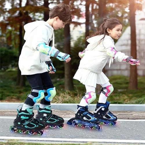 Image of Nattork Adjustable Inline Skates for Kids with Light Up Wheel, Outdoor & Indoor Illuminating Roller Skates for Girls and Boys,Beginners
