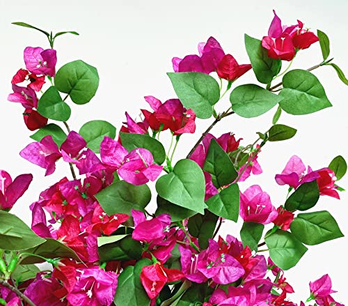 Pack Of 16 Artificial Bougainvillea Silk Flower Stems Hanging Flower Vines For Wedding & Home Decoration, Flower Garland, Wreath And Garden Diy Decor - 30.5 Inch (Violet Mix) #TOP7