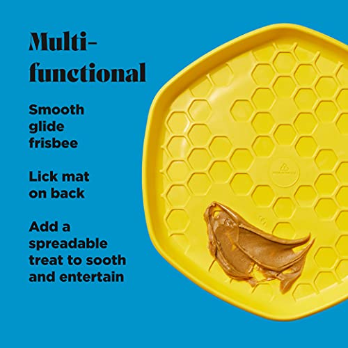PROJECT HIVE ·PET COMPANY· - Hive Frisbee for Dogs - Dog disc - Great for Fetch - Includes a Lick mat on Back - Floats in Water, Smooth Glide - Made in The USA - Image 4