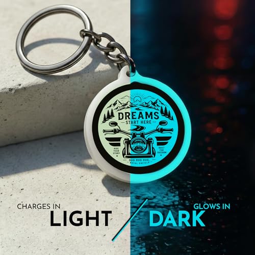 Image of Mi Glow Store Glow in Dark Keychain for Bike Men | Gift for Man | Bike Accessories | Charges in Light Glows in Dark | Key chain for Bike