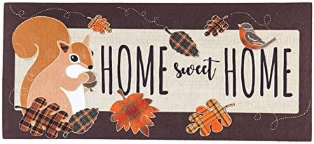 Evergreen Autumn Squirrel Sassafrass Decorative Mat Insert, 10 x 22 inches