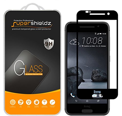 (2 Pack) Supershieldz Designed for HTC One A9 Tempered Glass Screen Protector, (Full Screen Coverage) 0.33mm, Anti Scratch, Bubble Free (Black)