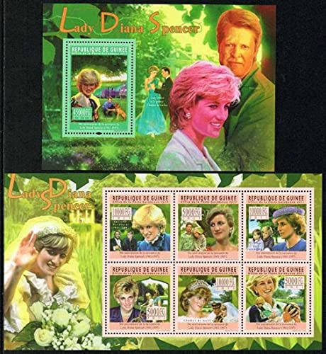 ダイアナ元皇太子妃/ ギニア2011年2シートセット パバロッティ・ドゴール green ダイアナ元皇太子妃/ ギニア2011年2シートセット パバロッティ・ドゴール green