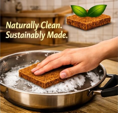 Image of Natural Coco Scrubber for Utensils - Eco-Friendly Coconut Fiber Dishwashing Pad (2)