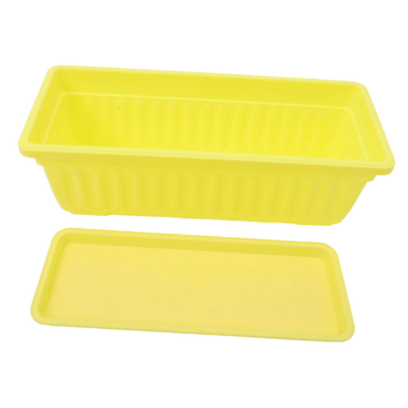 Jardinières en plastique jaune rectangulaires avec plateau VICASKY