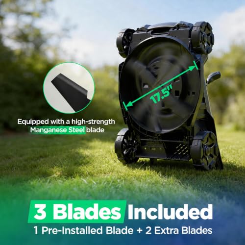 Image of 17.5 inch 40V Brushless Cordless Lawn Mower for Medium Yards