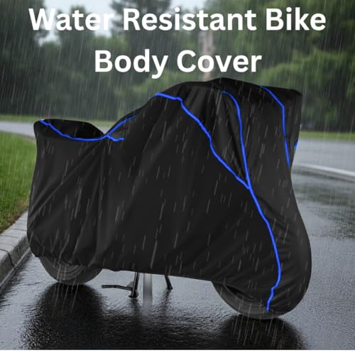 Image of Water Resistant Bike Cover for TVS Apache RTR 180 | All Weather UV & Heat Resistant, Dustproof, Triple Stitched, Windproof Elastic Bottom
