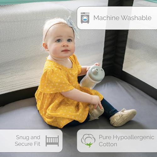 Image of SheetWorld Baby Fitted Pack N Play Playard Sheet 24 x 42 inches, 100% Cotton Jersey Hypoallergenic, Baby Blue, Made in USA, Compatible with BabyBjorn Travel Crib Lite, and All 24 x 42 Mattresses