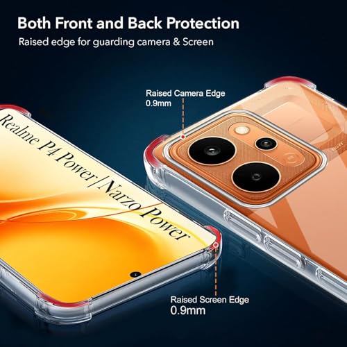 Image of Jkobi Shockproof Crystal-Clear Back Cover for Realme P4 Power 5G | Realme Narzo Power (Anti Yellow Case | Drop & Camera Protection | Hard Polycarbonate)
