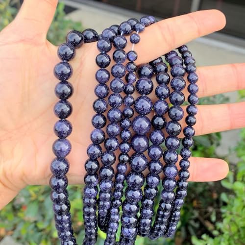 Image of 60pcs Adabele Blue Goldstone Sandstone Gemstone 6mm Round Beads