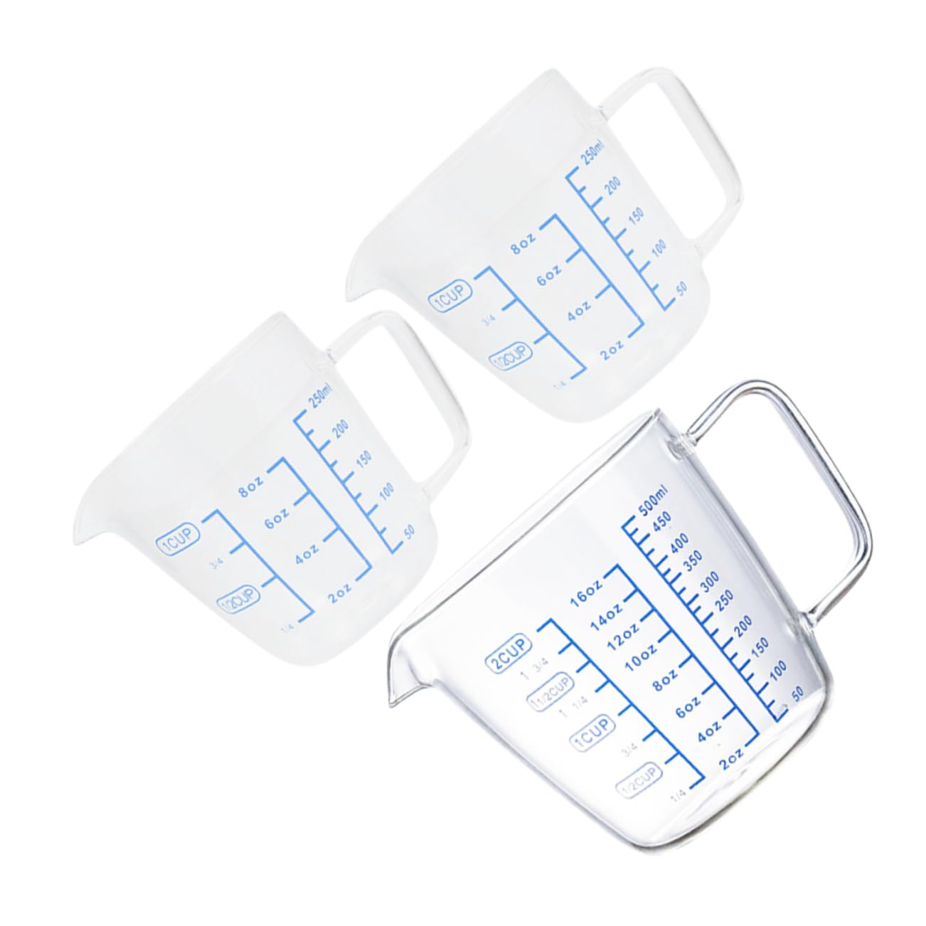 3 Pièces Tasses à Mesurer Verre Verre Borosilicaté avec Graduation pour Mesurer et Espresso et Pratique