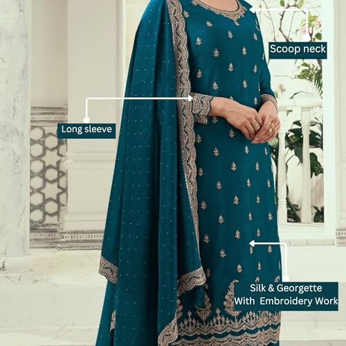Image of Indian Designer Shalwar Kameez Suits Ready to Wear Pakistani Palazzo Dresses