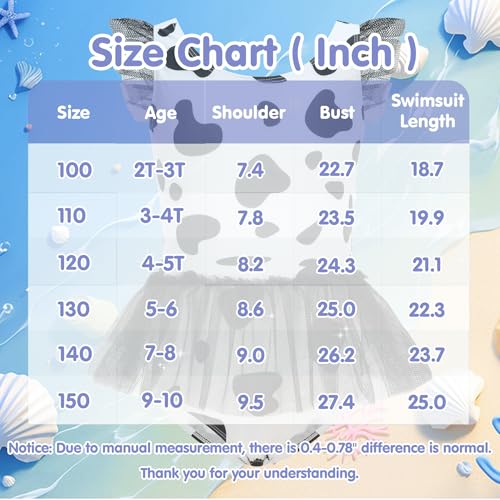 Image of Girls One Piece Swimsuit Colorful Mermaid Bathing Suits Cute Kids Princess Beach Swimwear 2-10 Years