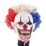 【Material】Die Halloween-Clown-Maske besteht aus 100 % natürlichem Latexmaterial, das umweltfreundlich und ungiftig ist. Wenn Sie nach dem Auspacken feststellen, dass ein leichter Latexgeruch normal ist, legen Sie es bitte zur Desodorierung an einen belüfteten Ort.