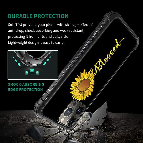 Coque iPhone 15 Pro Max fleur de tournesol en TPU souple antichoc