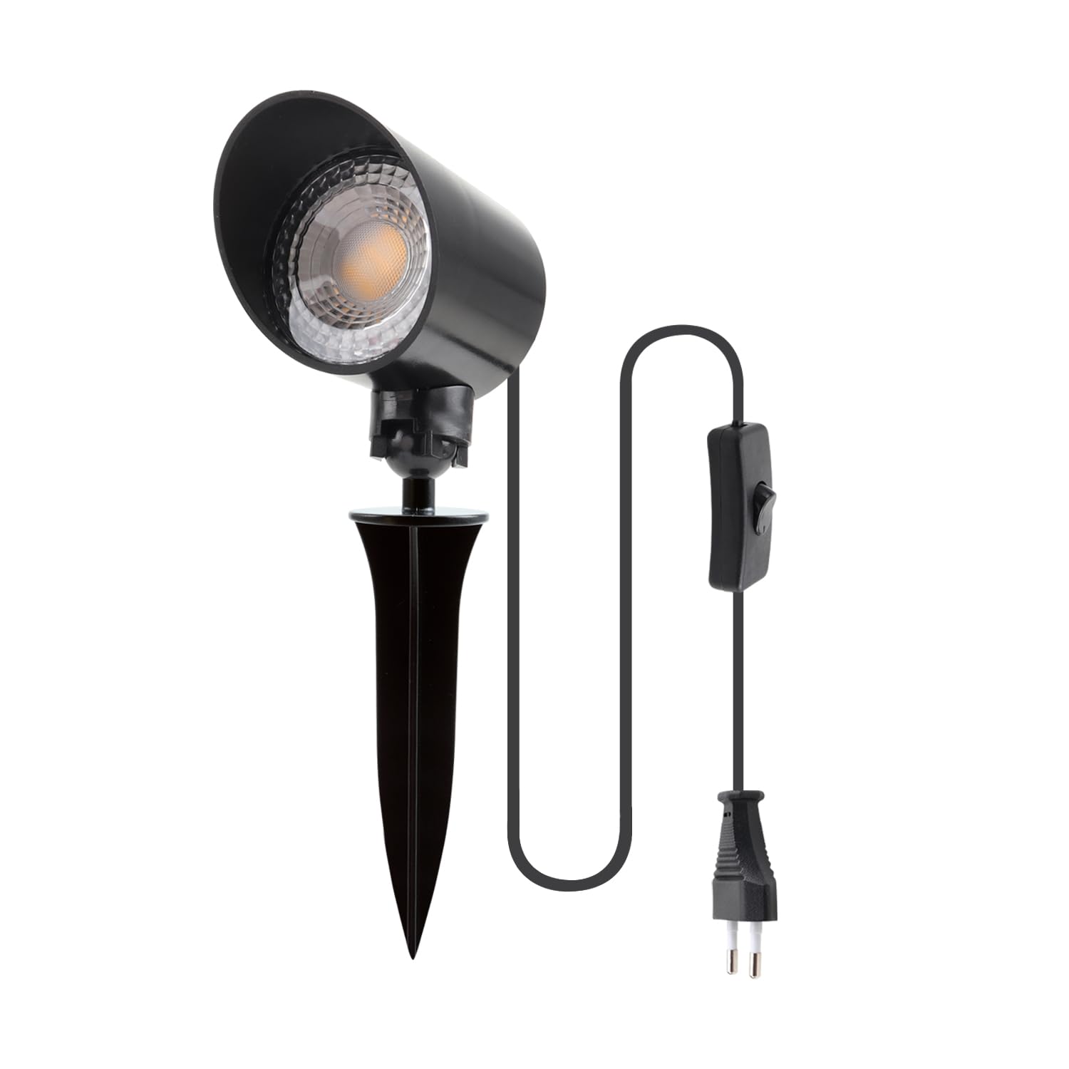 da LIGHT Led Strahler mit Schalter 6W 600LM, Wandspot 3000K Warmweiß mit 1,5M Kabel, Schwenkbar Wegeleuchte 230V IP20 für Flur Bild Eingang Pflanzen