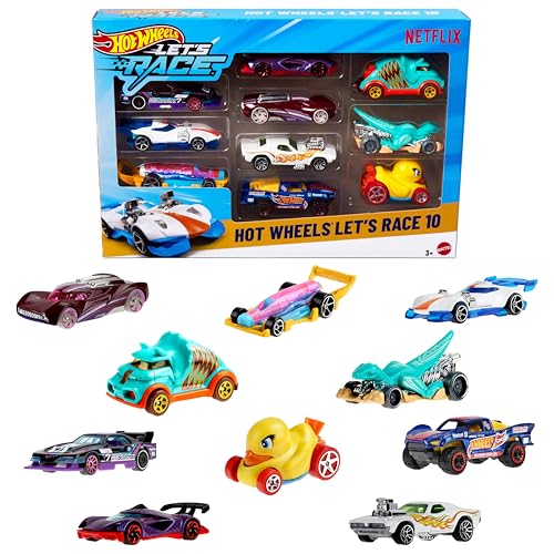 Hot Wheels Spielzeugautos und Spielzeugtrucks, Let’s Race 10er-Pack, Set...