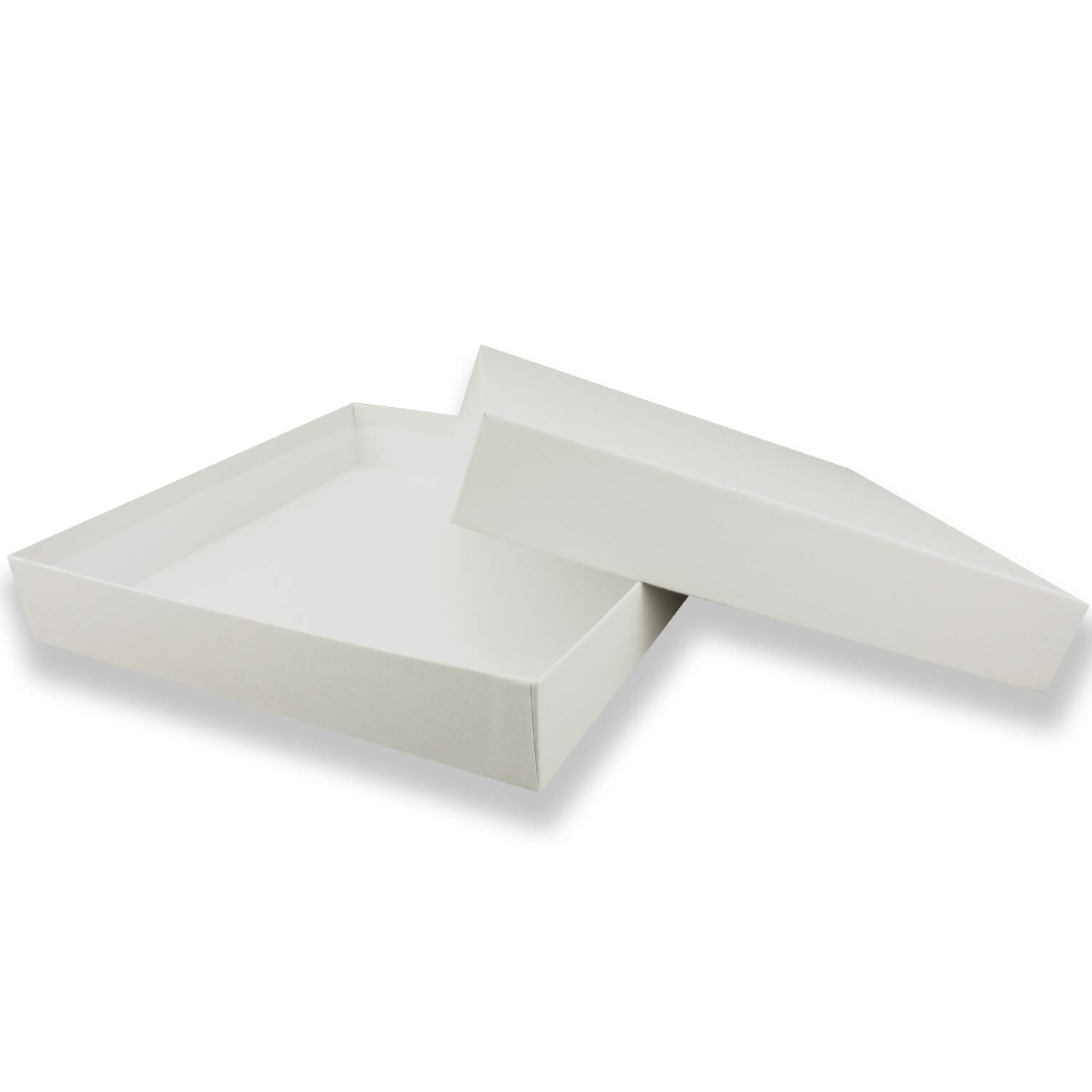 50 pudełek upominkowych kwadratowych – jasnoszary z pokrywką – wymiary wewnętrzne: 24 x 24 x 4 cm – pudełko prezentowe, pudełko do przechowywania, pudełko na zdjęcia, pudełko archiwalne, pudełko na dokumenty