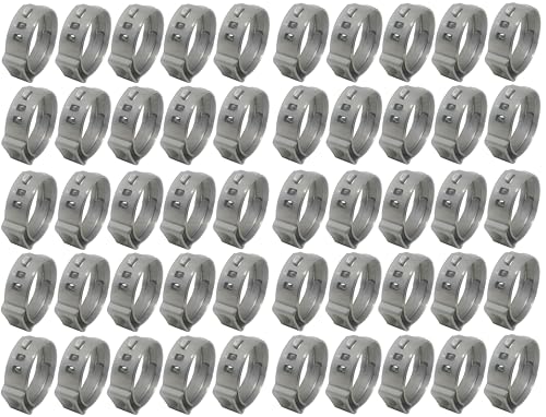 OCS Parts – Oetiker Ear Clamps 167 Series, 304 Stainless Steel, 18.5 mm Size, Pack of 50, Band Dimension 7 x 0.6 mm, Includes OCS Parts 2-Year Warranty