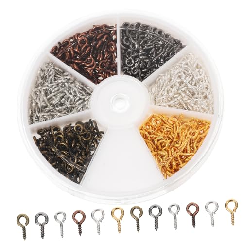 FUNOMOCYA Box Set Metal Eye Bolt Hooks for DIY Decorations Jewelry Making Findings