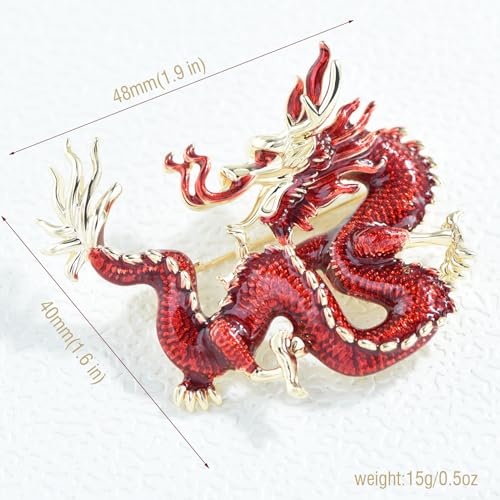 Image of Vintage Crystal Dragon Brooch Lapel Pin Decorative Safety pins for Clothing Rhinestone Animal Brooch Jewelry