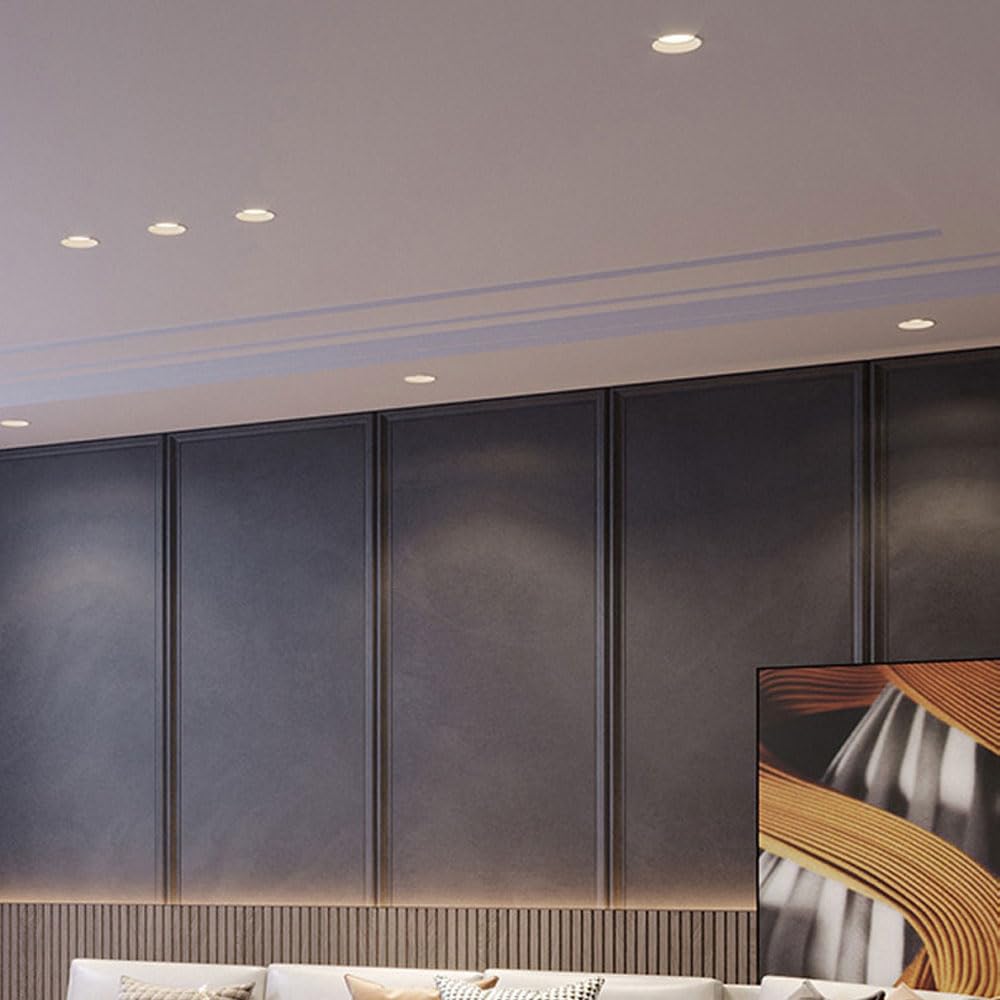 Focos De Techo Redondos, 7W, 10W, 15W, Luminaria De Aluminio Antideslumbrante, Paquete De 10 Led Empotrables Ultrabrillantes, 3000K, 3500K, 4000K, 6000K Opcional, Balcón/,4000k-10W