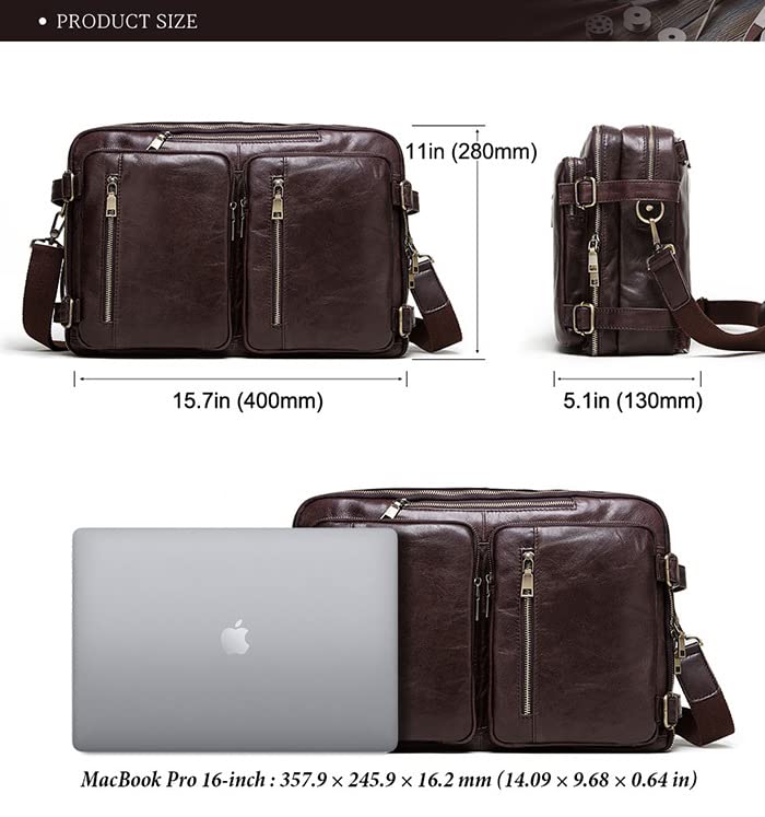 Casual multifunctional leather leather business briefcase backpack, leather messenger bag, handbag, travel bag2