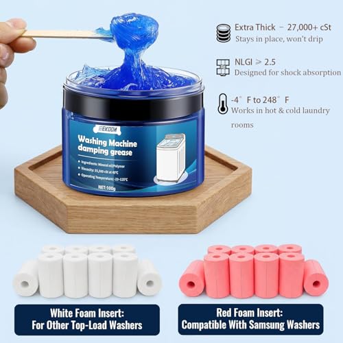 Image of 3.5 oz Washing Machine Damping Grease & Foam Insert Kit | Foam Inserts, Vibration & Noise Reduction, Top Load Washers, Washer Shock Absorber, Suspension Rod Repair