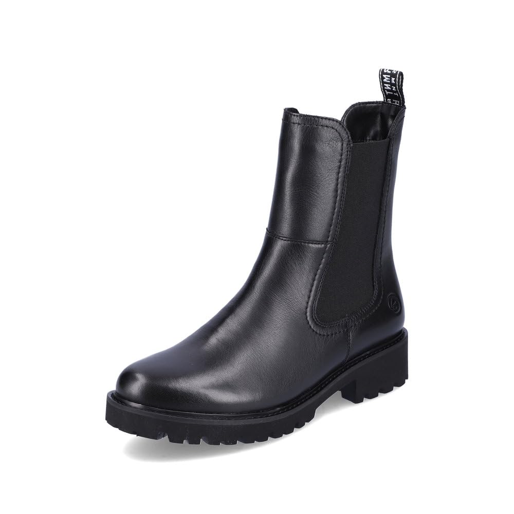 Remonte Women Ankle Boots D8694, Ladies Chelsea Boots,Removable Insole,Low Boots,Half Boots,Bootie,Slip Boot,Flat,Schwarz,41 EU / 7.5 UK