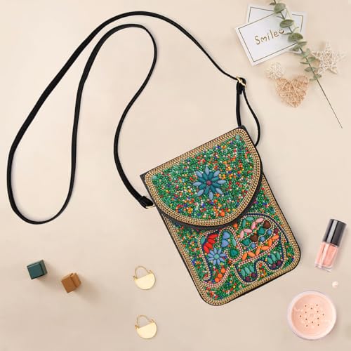 Image of Small Beaded Crossbody Bag for Women, Boho Cell Phone Shoulder Purse Wallet with Handcrafted Colorful Beads