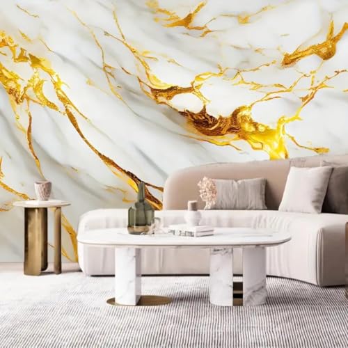 Image of WALLVEAR PE Foam Marble Wall Panel Sheet | Self Adhesive DIY Wall Covering (4, Cream Yellow)