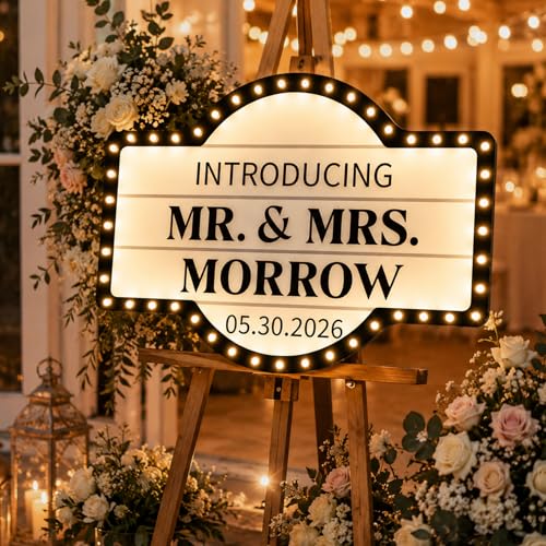 Image of Custom Wedding LED Bottle Service Sign, Personalized Name Marquee Light, Adjustable Brightness Bottle Girl Sign for Wedding Reception Sweetheart Table Engagement Party Anniversary Birthday Decor