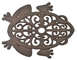 Decorative Stepping Stone Cutout Frog Cast Iron Yard & Garden Flagstone Rust Brown