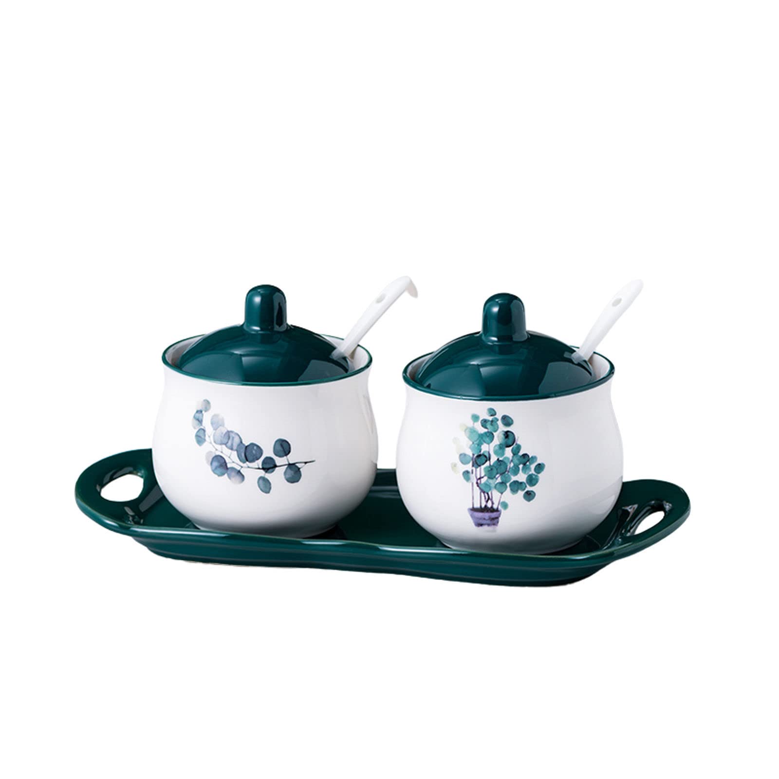 MaikOn Sucrier avec Couvercle, Pot de Stockage de Sucre, Pot à épices, Pot à Sucre, Pot à sel, boîte d'assaisonnement-c-200 ML (Color : 2 Set of C, Size : 200ml)
