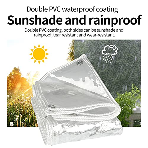 WZYJLyds Pergola Side Curtains, Transparent & Waterproof Outdoor Clear Curtain Anti-Tear Tarpaulin for Pergola, Terrace, Garden - Image 2